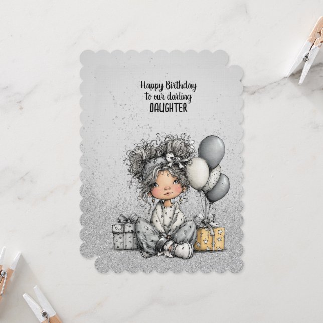 Happy Birthday to our Darling Daughter  Card (Front/Back In Situ)