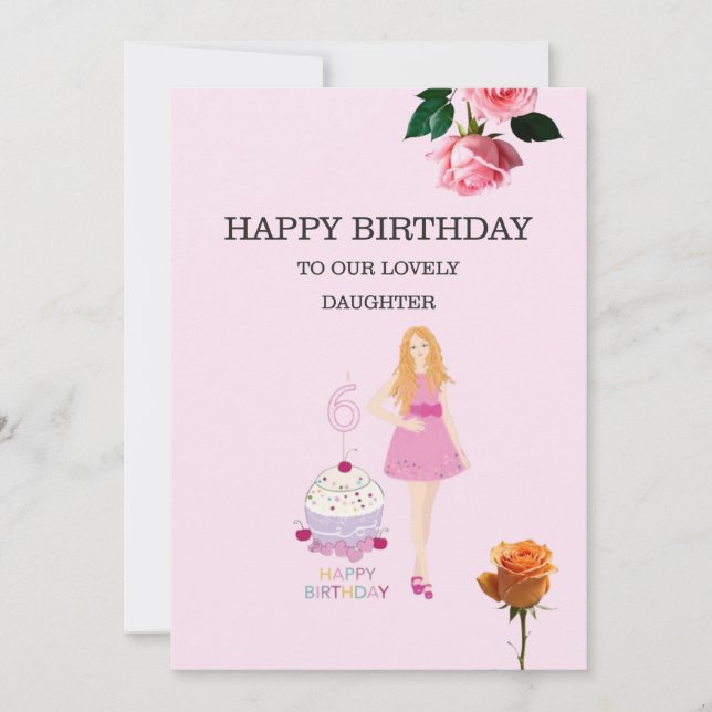 Happy Birthday to our Lovely Daughter Invitation (Front)