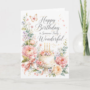 Happy Birthday to Someone Truly Wonderful Cake Car Card