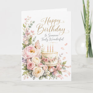 Happy Birthday to Someone Truly Wonderful Elegant  Card