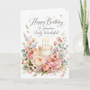 Happy Birthday to Someone Truly Wonderful Elegant Card