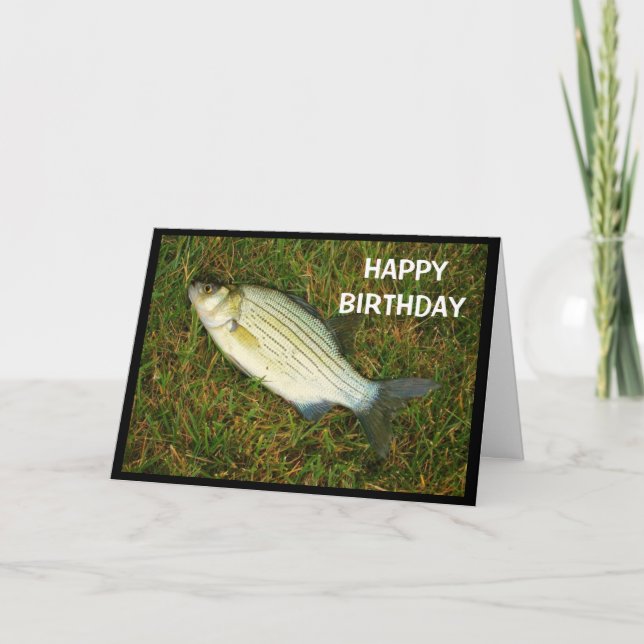 Happy Birthday To Someone With A Cute Little Bass! Card (Front)