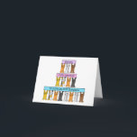 Happy Birthday to Step Grandson Card<br><div class="desc">Three rows of cute cartoon cats standing up on their back paws holding banners that say 'Happy Birthday to a very speccial step grandson'.</div>