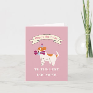 Happy Birthday to the Best Dog Mum! Smiling Dog Thank You Card