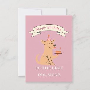 Happy Birthday to the Best Dog Mum! Smiling Dog Thank You Card