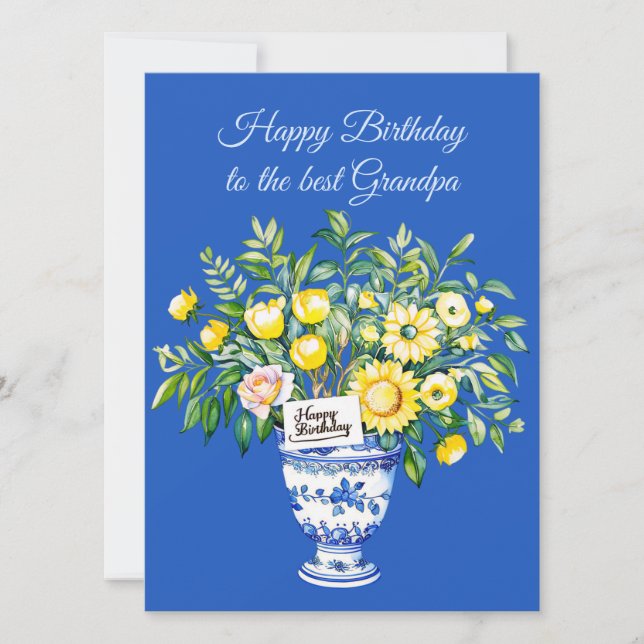 Happy Birthday to the best Grandpa Greeting Card (Front)