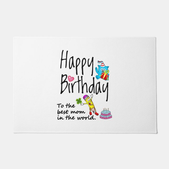 Happy Birthday to the best mum in the world Doormat (Front)