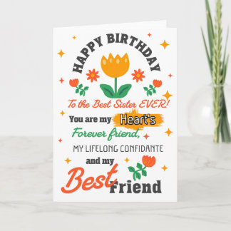 Happy Birthday to the best Sister ever card