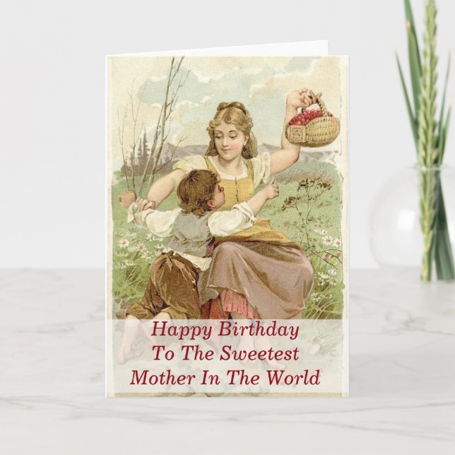 Happy Birthday To The Sweetest Mother In The World Card (Front)