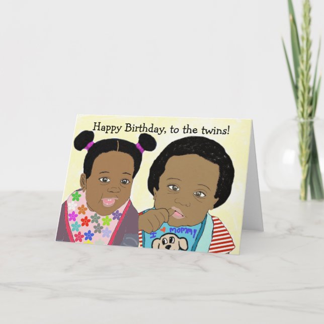 Happy Birthday, to the twins Card (Front)