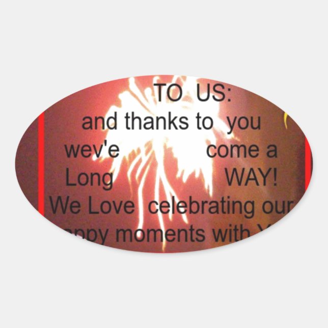 Happy Birthday to Us Art Print Oval Sticker (Front)