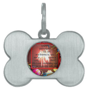 Happy Birthday to Us Art Print Pet Tag