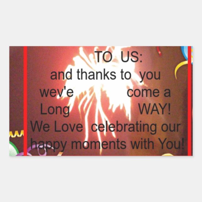Happy Birthday to Us Art Print Rectangular Sticker (Front)