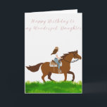 Happy Birthday to Wonderful Daughter Card<br><div class="desc">Happy Birthday Card perfect for any equestrian, Horse Lover And Rider young & old. A Simple Happy Birthday message inside that is Customizable so you can write your own personal message if you choose. Not what you are looking for why not check out our Zazzle Store KLOVERBYKAY where we have...</div>