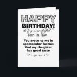 Happy birthday to wonderful son in law card<br><div class="desc">birthday greeting cards,  son in law greeting card,  greeting cards from mother/law to son/law,  birthday wishes for son in law,  funny son in law,  son in law birthday wishes</div>
