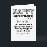 Happy birthday to wonderful son in law card<br><div class="desc">birthday greeting cards,  son in law greeting card,  greeting cards from mother/law to son/law,  birthday wishes for son in law,  funny son in law,  son in law birthday wishes</div>