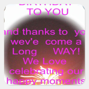 Happy Birthday to You Art Print Square Sticker