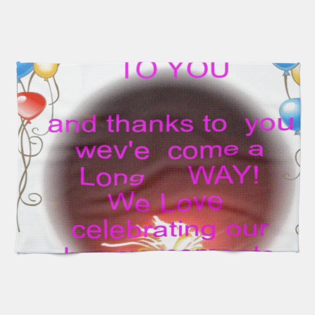 Happy Birthday to You Art Print Tea Towel (Horizontal)