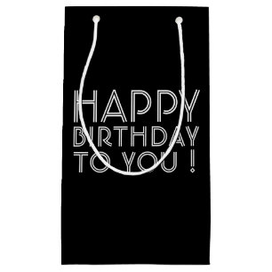 "Happy Birthday To You!" Black & White Small Gift Bag