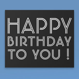 "Happy Birthday To You!" Black & White Wrapping Paper