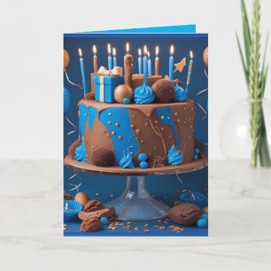 Happy birthday to you blue and brown card