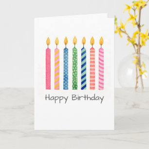 Happy Birthday to You Colorful Candles Artisan Card