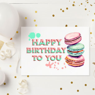 Happy Birthday To You   Macaron Card