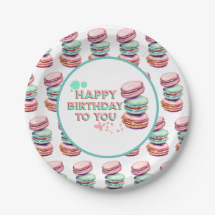 Happy Birthday To You   Macaron Paper Plate