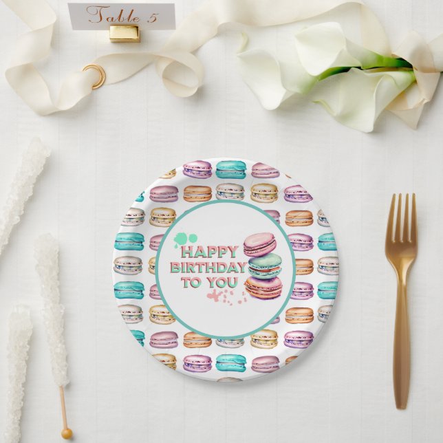 Happy Birthday To You | Macaron Paper Plate (Wedding)