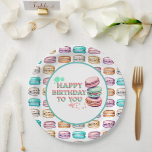 Happy Birthday To You   Macaron Paper Plate