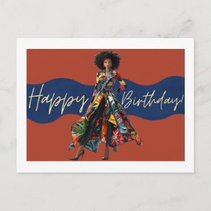 Happy Birthday To You Melanin Sista Black Queen Holiday Postcard