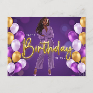 Happy Birthday To You Melanin Sista Black Queen  Postcard