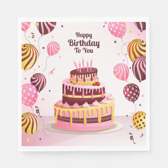 Happy Birthday To You Napkin (Front)