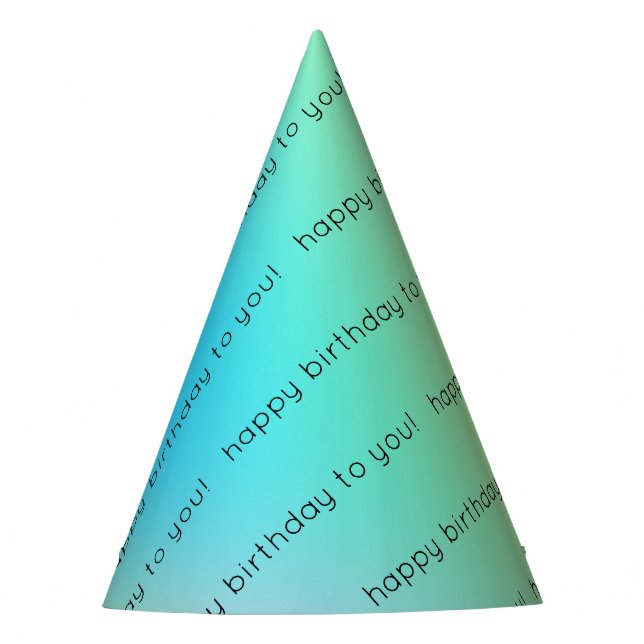 "Happy Birthday To You" Pastel Gradient Party Hat (Front)