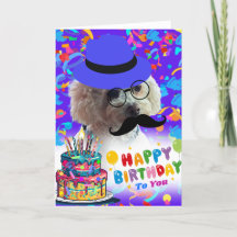 Happy Birthday To You Poodle Greeting Card
