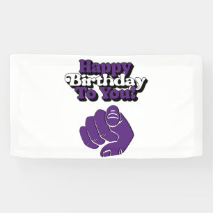 Happy Birthday To You Purple 1.6x3 Vinyl Banner