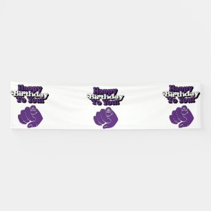 Happy Birthday To You Purple 2.5x10 Vinyl Banner