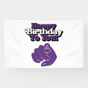 Happy Birthday To You Purple 3x5 Vinyl Banner