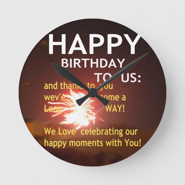 Happy Birthday TO YOU Round Clock (Front)