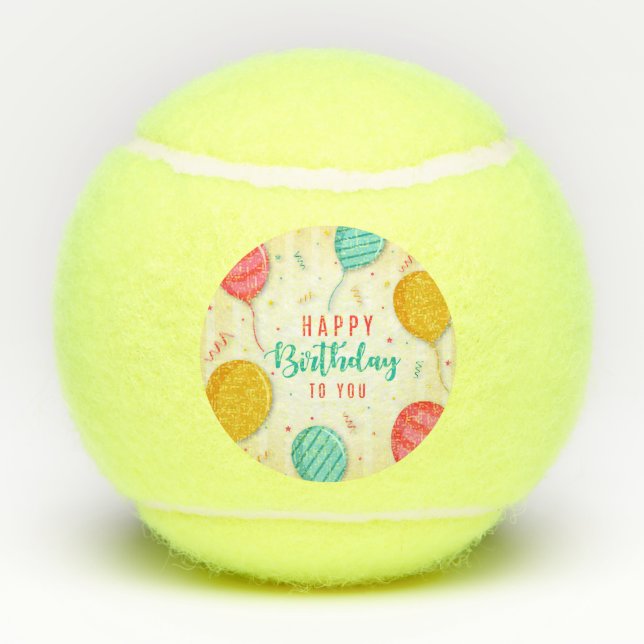 Happy Birthday To You Tennis Balls (Back)