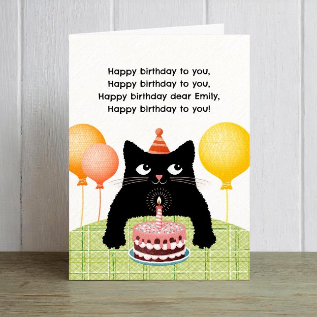 Happy Birthday to you with cat, cake and candle (Creator Uploaded)