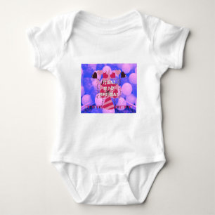 Happy Birthday Today is my Birthday Blue Balloons Baby Bodysuit