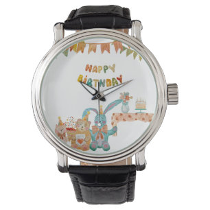 Happy Birthday toys flower cute colourful simple Watch