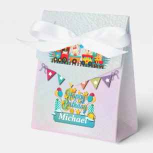 Happy Birthday Train With Cute Animals Wishes Favour Box
