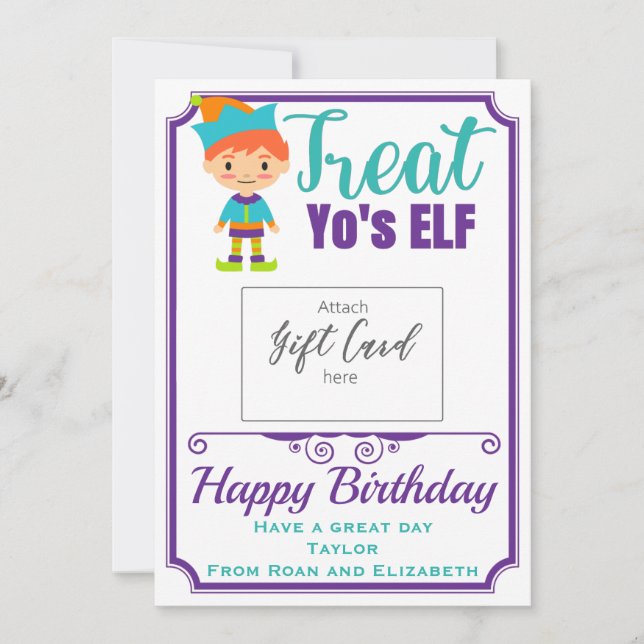 Happy Birthday Treat Yourself Gift Card Holder (Front)