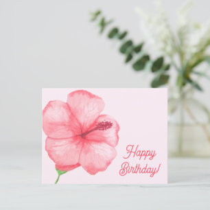 Happy Birthday Tropical Hibiscus Flower Postcard