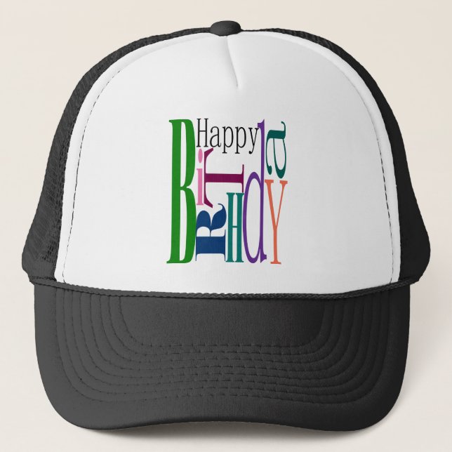 happy birthday trucker hat (Front)