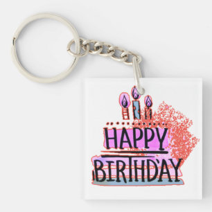 Happy Birthday tshirt Key Ring