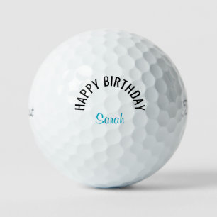 Happy Birthday Turquoise Name Titleist Golf Balls