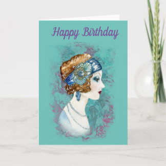 Happy Birthday. Twenties Lady. Card